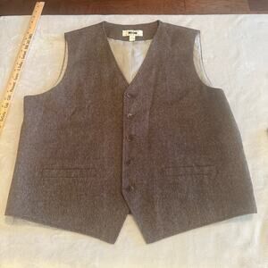 Joseph Abboud Suit Vest Men's XXL Waistcoat 5 Button Casual Brown flannel